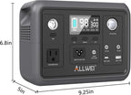 Portable Power Station 300W (Peak 600W), ALLWEI 256Wh Solar Generator with 60W USB-C PD Output, 110V Pure Sine Wave AC Outlet Backup LiFePO4 Battery for Outdoors Camping Travel Home Blackout