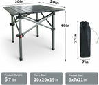 Folding Camping Table, Portable Lightweight Beach Tables for Sand Foldable, Aluminum Roll-up Folding Square Table for Outdoor Camping, Picnic, Card, Travel (Black)