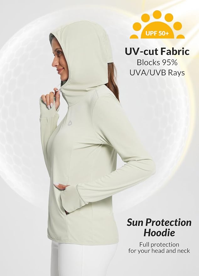 baleaf Women's Sun Protection Jacket Hoodie Clothing Lightweight Long Sleeve Sun Cover Up Shirt