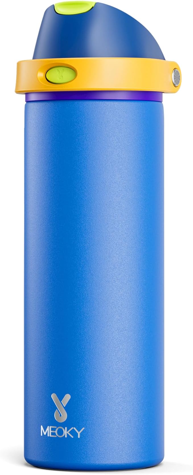 24 oz Insulated Water Bottle for Men: Meoky Stainless Steel Water Bottle with 2-in-1 Straw and Spout Lid - Leak Proof, Cold for 24 Hours, Fits in Car Cup Holder, BPA-Free for Sports Travel, Sapphire