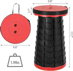 Wind Tour Portable Foldable Telescoping Stool Lightweight Collapsible Stool Retractable for Adults Outdoor Fishing Hiking Travel BBQ (Red)