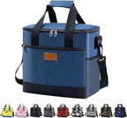 iknoe Large Cooler Bag Collapsible, 15L Insulated Bags, Leakproof Lunch Cooler Tote with Multi-Pockets for Adult, Insulated Lunch Box for Beach, Picnic,Work, Blue 24-Can