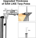 SAN LIKE Telescoping Tarp Poles Adjustable Tent Poles for Tarp Canopy Awning Shelter Backpacking Hiking - (Adjustable Length - Steel Increase Thinckness)