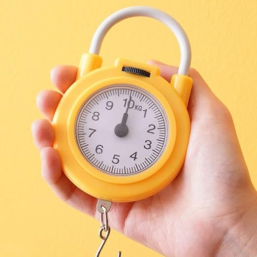 2pcs Portable Hanging Luggage Scale with Hook, High Precision Small Electronic Handheld Travel Bag Weight Scale for Suitcase, Yellow and Blue