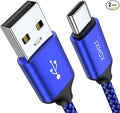 JXMOX USB Type C Cable (6.6ft 2-Pack), USB-A to USB C 3A Fast Charging Cord Compatible with iPhone 15 16 Pro Max, Samsung Galaxy S22 S21 S20 Ultra S10 S9 S8, Note 10 9 8 A80 A70, USB C Charger (Blue)
