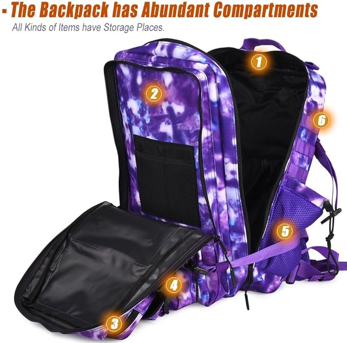 Military Tactical Backpack 45L Large Tactical Backpack for Men, Hiking Rucksack With Bottle Holder