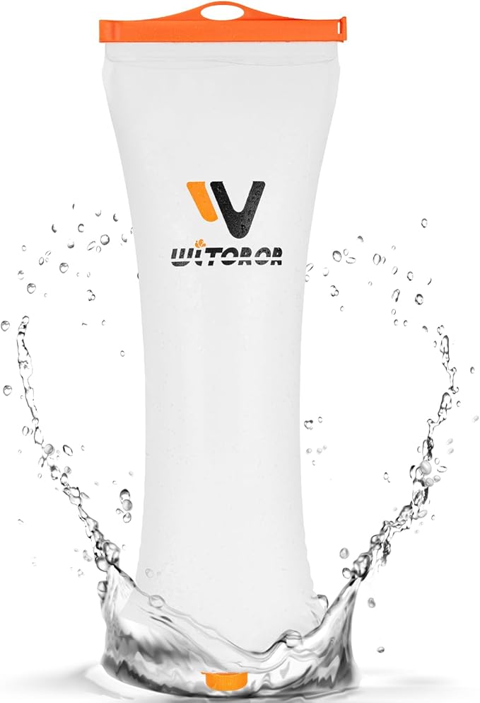 Water Bag 3L Compatible with Sawyer Squeeze Water Filter, Durable TPU Material, BPA & PVC Free Squeeze Pouch, Collapsible Hydration Canteens for Camping Hiking Cycling Fishing or Traveling