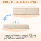 BAGAIL 4 Set/6 Set/8 Set Compression Packing Cubes Travel Accessories Expandable Packing Organizers (Square Mesh, 06-Beige)