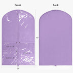 Univivi Dance Costume Bags Garment Bag 40 Inch Hanging Clothes for Dance Competitions, with 3 Medium Clear Zipper Pockets for Dance Costumes, Closet Storage (Purple, 2 Pack)