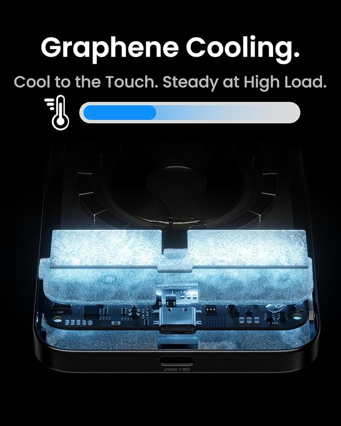 sharge AeroMag Magsafe Portable Charger, 10000mAh Magnetic Power Bank,15W Qi2 Fast Charging Battery Pack Designed for iPhone 17 Pro/16/15/14