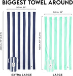 Dock & Bay Beach Towel - Quick Dry, Sand Free - Compact, Lightweight - 100% Recycled - Includes Bag - Cabana Light - Tulum Blue - Extra Large (200x90cm, 78x35)