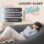 Luxury Sleep Mask – Pack of 2 Ultra-Soft Silk Eye Covers with Adjustable Strap & Soft Ear Loops, 3D Contoured Light Blocking Sleeping Mask for Travel, Naps & Relaxation(Black & Black)