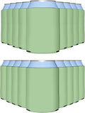 PartyPrints 200 Pack Mint Blank Can Cooler Sleeves, Customizable Bulk Insulated Foam for Beer, Collapsible Plain Drink Holder, Cold Soda Insulator, 12oz Regular, 16oz Tall Cans