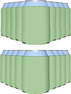 PartyPrints 200 Pack Mint Blank Can Cooler Sleeves, Customizable Bulk Insulated Foam for Beer, Collapsible Plain Drink Holder, Cold Soda Insulator, 12oz Regular, 16oz Tall Cans