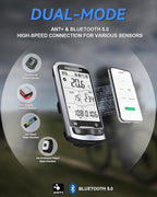 L4 Entry Level GPS Bike Computer Wireless, Laminated 2.3" Screen, Ultra Thin and Lightweight Bike Speedometer, IPX7 Waterproof, Bluetooth ANT+ Cycling Computer