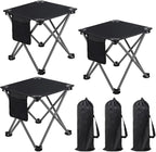 3 Pack Camping Stool, Camping Foot Stools Portable Folding Camp Stool with Storage Bag, Folding Stool Suitable for Fishing, Beach, Picnic,Outdoor - Black
