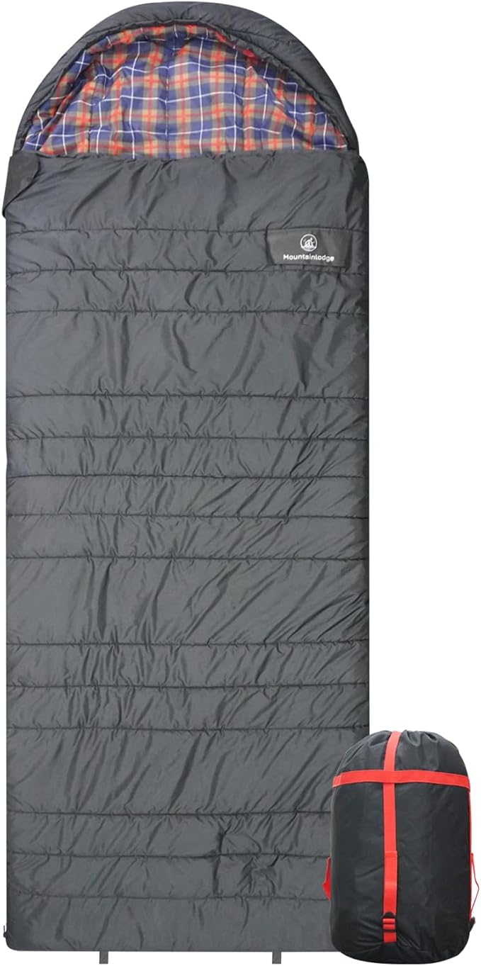 Polycotton Sleeping Bag for Adult,Cold&Warm Weather Large with Compression Sack and Water Resistant for Family Camping,Travel and Car Camping