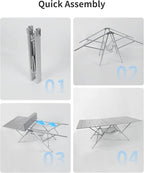 ONEFOREST One-Step Fold Up Camping Table, Portable Folding Camp Table, Lightweight Carry Table for Outdoor Hiking Picnics BBQ Cooking