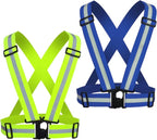 Reflective Running Vest 2-10 Pack, High Visibility Reflective Gear Night Cycling Safety Vest Strap for Men Women Kids