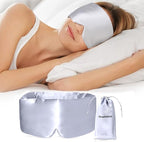 Mulberry Silk Sleep Mask for Women Men, Blackout Eye Mask for Sleeping for Side and Back Sleepers with Adjustable Wide Band, Comfortable Soft Pressureless Eye Cover for Sleeping in Large Size