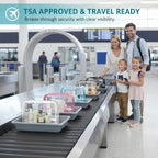 F-color TSA Approved Toiletry Bag 5 Pack Medium - Clear Makeup Bag Travel Quart Size for Women Men, Clear Cosmetic Bag Airport Airline Compliant Carry on Bag, 7.5×5.5×2.2", 5 Colors