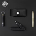 Leather Multitool Sheath Compatible with Leatherman Wave and Wave Plus, Ultra Durable Full Grain Leather Tool Holder, Multi Tool Holster for Belt, Solid Brass Rivets - Belt Accessories for Men - Black