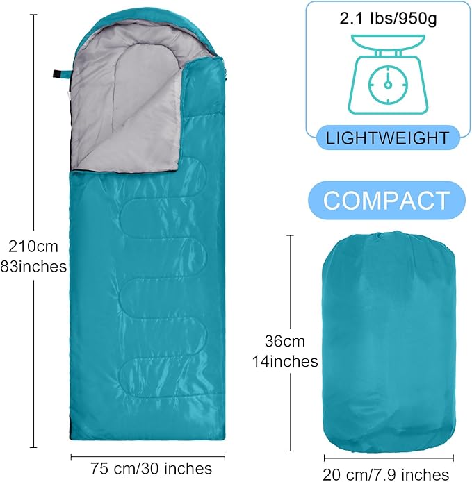 Macarrie 10 Pcs 0 Degree Camping Sleeping Bags Bulk for Adults Cold Weather 4 Season Warm Sleeping Bag with Compression Sack for Homeless Donation Shelter Emergency Hiking