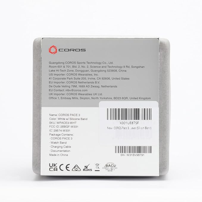 COROS PACE 3 GPS Sport Watch–Lightweight, Comfortable Running Watch, 17-Day Battery Life, Accurate GPS, Heart Rate Monitor, Navigation, Sleep Tracking, Training Plan, Run, Bike, and Ski-White Silicon