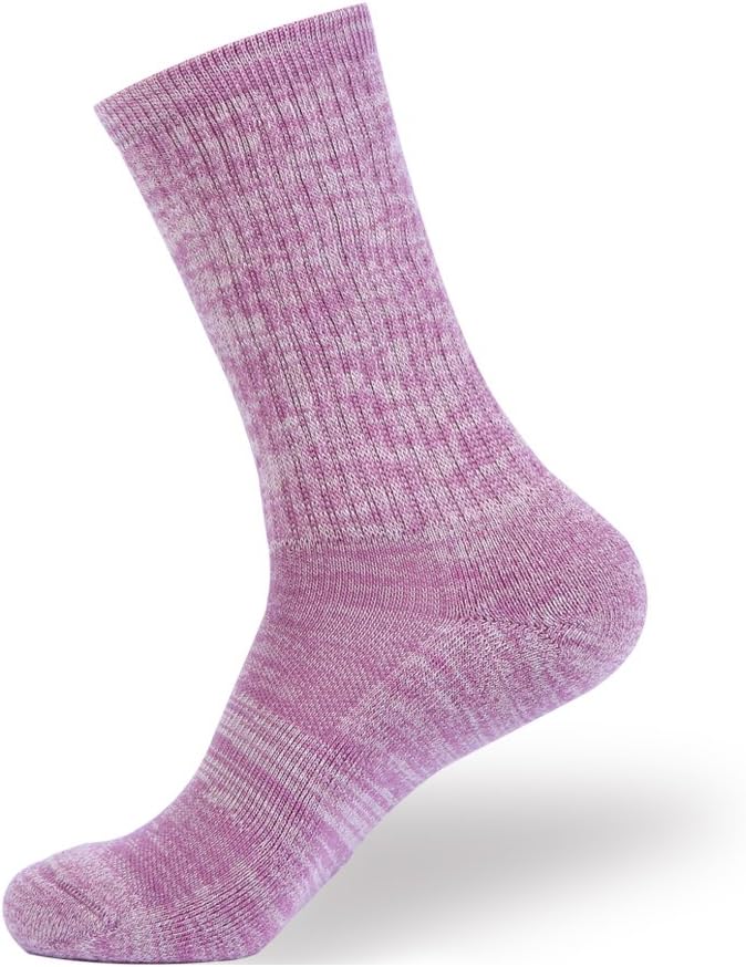 EnerWear 4 Pack Women's Merino Wool Outdoor Hiking Trail Crew Sock