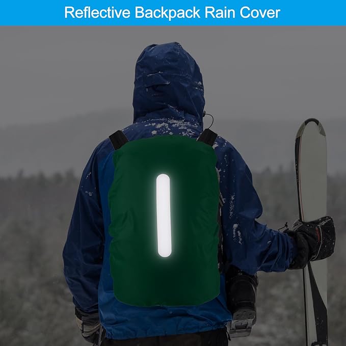PATIKIL Waterproof Backpack Rain Cover, Non-Slip Backpack Cover with Vertical Reflective Strap Stay Dry for Hiking, Camping, Hunting