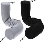 Dot&Dot Twist Memory Foam Travel Pillow for Airplanes - Travel Neck Pillow for Sleeping - Airplane Pillow for Neck Support, Chin, Lumbar and Leg - Adjustable, Bendable Neck Roll Pillow (Gray Black AC)