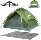 Night Cat Instant Popup Tents 2-3 Persons with Footprint Tarp Easy Setup Camping Tent with Rainfly Double Layers Waterproof Automatic Hydraulic Mechaism