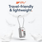 TSA Accepted Luggage Travel Lock, Set-Your-Own Combination Lock for School Gym Locker, Luggage Suitcase Baggage Locks, Filing Cabinets, Toolbox, Case (Silver, 1 Pack)