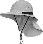 SUN CUBE Sun Hat for Men, Wide Brim Fishing Hat Neck Flap Cover Men, Women, Hiking, Camping, Sun Protection UV, Gardening