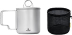 Camping Mug Titanium Double Wall Coffee Tea with Cup Inner Filter with Folding Handle