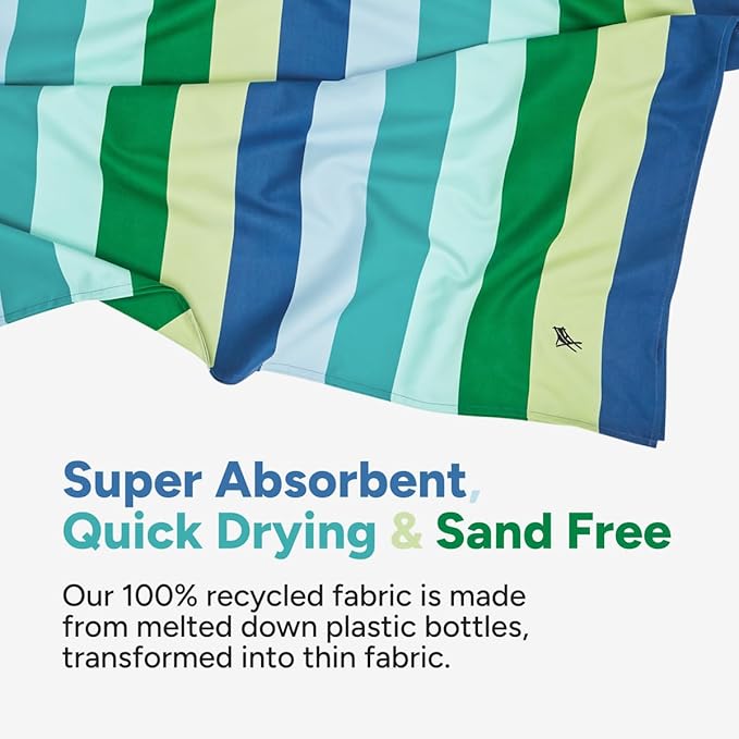 Dock & Bay Kid's Towel - for Beach Use - Quick Dry, Sand Free - Compact, Lightweight - 100% Recycled - Includes Bag - Summer - Cool Lagoon, Large (160x90cm, 63x35)