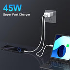 iPhone 17 16 15 Charger Fast Charging, 45W Dual USB C Android Phone Charger Block with 10FT Long Type C Cable Cord for Apple iPhone 17/Pro/Pro Max/17 Air/16 Pro/16 Pro Max/15 Plus/iPad/S26 Ultra/S25