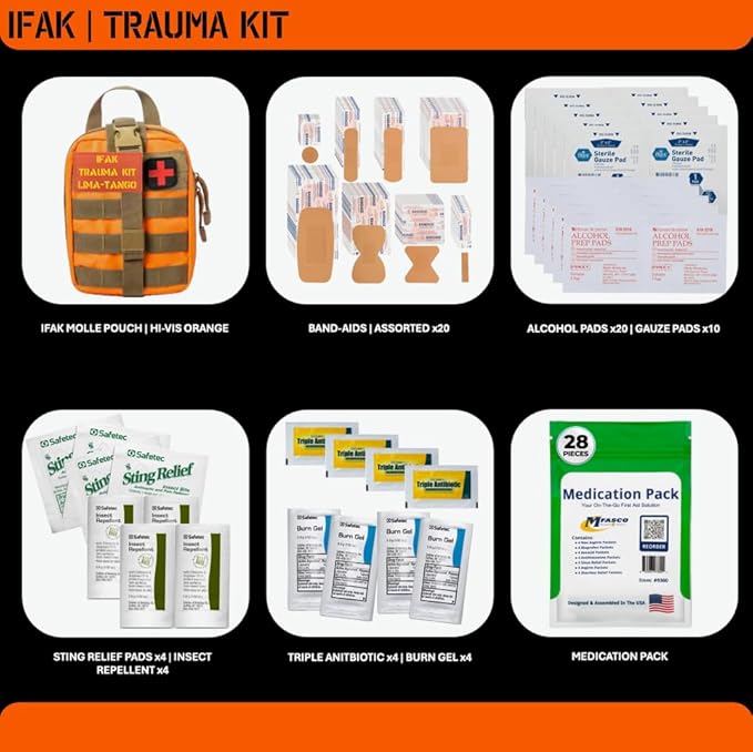 72 Hour Survival Kit - 228 Pieces Survival Gear and Supplies - 45L Go Bag Emergency Backpack, First Aid, Water Filter, Tools, Tent, Camping Essentials, Emergency Preparedness - The Alpha