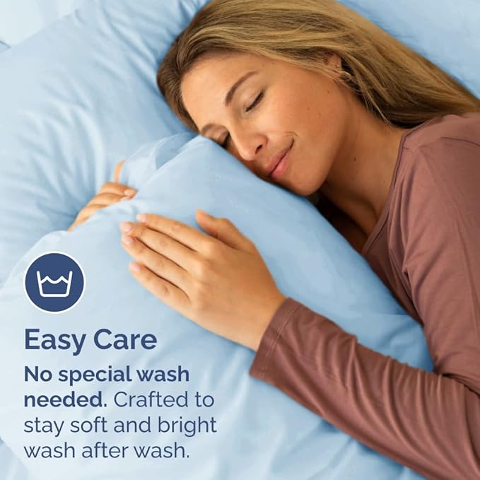 Queen Pillow Cases Set of 2 - Ultra Soft Hotel Quality Pillowcase Covers - Comfy Cozy Bedding for Women, Men, Kids and Teens - Machine Washable Pillow Protectors - 2 Pieces Set - Queen Size Sky Blue