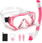 Snorkeling Set for Kids, Full Dry Snorkeling Mask Set for Adults, Anti-Fog Protection, Unisex,HD Panoramic View, Snorkeling Gear for Kids 4-14 Age