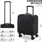 Verage Underseat Carry On Luggage with Wheels & USB Port,14 inch Wheeled Spinner Bag Carry-on Luggages for Airlines, Lightweight Suitcase Men Women, Pilots and Crew (14.5-Inch Plus Underseat Pro)