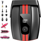 ZFOX 50PSI Paddle Board Pump, Portable Electric SUP Pump with Auto-Shutoff & Cooling Fan – Smart Inflation for Paddle Board, 9 Nozzles, HD LCD Display, 12V DC (Red-M)