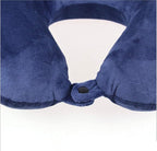 Travel Pillow, 100% Pure Memory Foam Neck Pillow, Suitable for Airplanes, Cars, Trains, Office Naps, Home Lounge Chairs, Removable and Washable Pillow Cover (Blue)