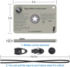 Signal Mirror 2 x 3 Inch, Military Grade Survival Mirror, 3 in 1 Hiking Camping Mirror with Compass and Whistle for Outdoor Adventure Emergency SOS Small Mirror