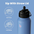 BOTTLE BOTTLE 32oz Insulated Water Bottle Stainless Steel Sport Water Bottle with Straw Dual-use Lid Design for Gym with Pill Box