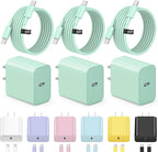 iPhone 17 16 15 Charger Fast Charging 3+3Pack Type C Charger USB C Chargers Block with 6FT Cable for iPhone Air/17/17 Plus/17 Pro/17 Pro Max/16/16 Plus/16 Pro/16 Pro Max/15/15 Pro Max/iPad Pro