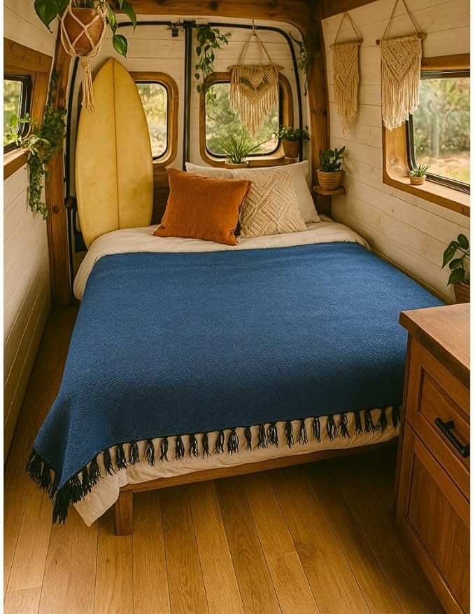 Open Road Goods Solid Color Mexican Yoga Blanket – Large Handwoven Throw for Yoga, Beach, Camping or Home – Soft and Durable Cotton Blend