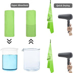 Rainleaf 2 Pack Microfiber Quick Dry Travel Towel, Super Absorbent Ultra Compact Lightweight Camping Towel for Gym, Hiking, Pool, Yoga - Green