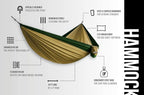 Bear Butt 2 Person Portable Hammock - Backpacking to Camping - Double Hammock for Travel & Outdoor