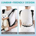 Dog Backpack Carrier, Thick Straps & Cushion, Pet Sling Front Backpacks for Small Medium Dogs 7-11 Lbs, Legs Out, Adjustable Wearable Puppy Chest Travel Bag, Easy-Fit for Hiking/Walking/Camping